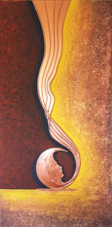 Attimi sospesi.   (acrilico-polim. su tela mis. cm. 50x100)  2024